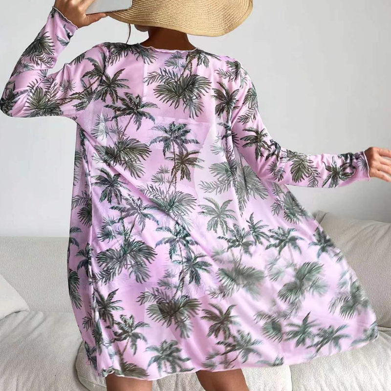 Dameskleding Mesh Blouse Modieus Sexy Beenlengte Broek Driedelig Damesbadpak_voghion.com