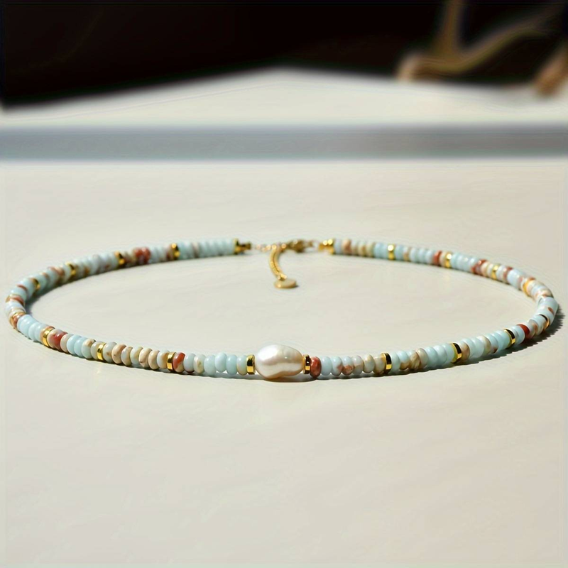 Künstlerische Retro Stein Disc Stein Perlen Retro Modische Armband Temperament Weibliche_voghion.com