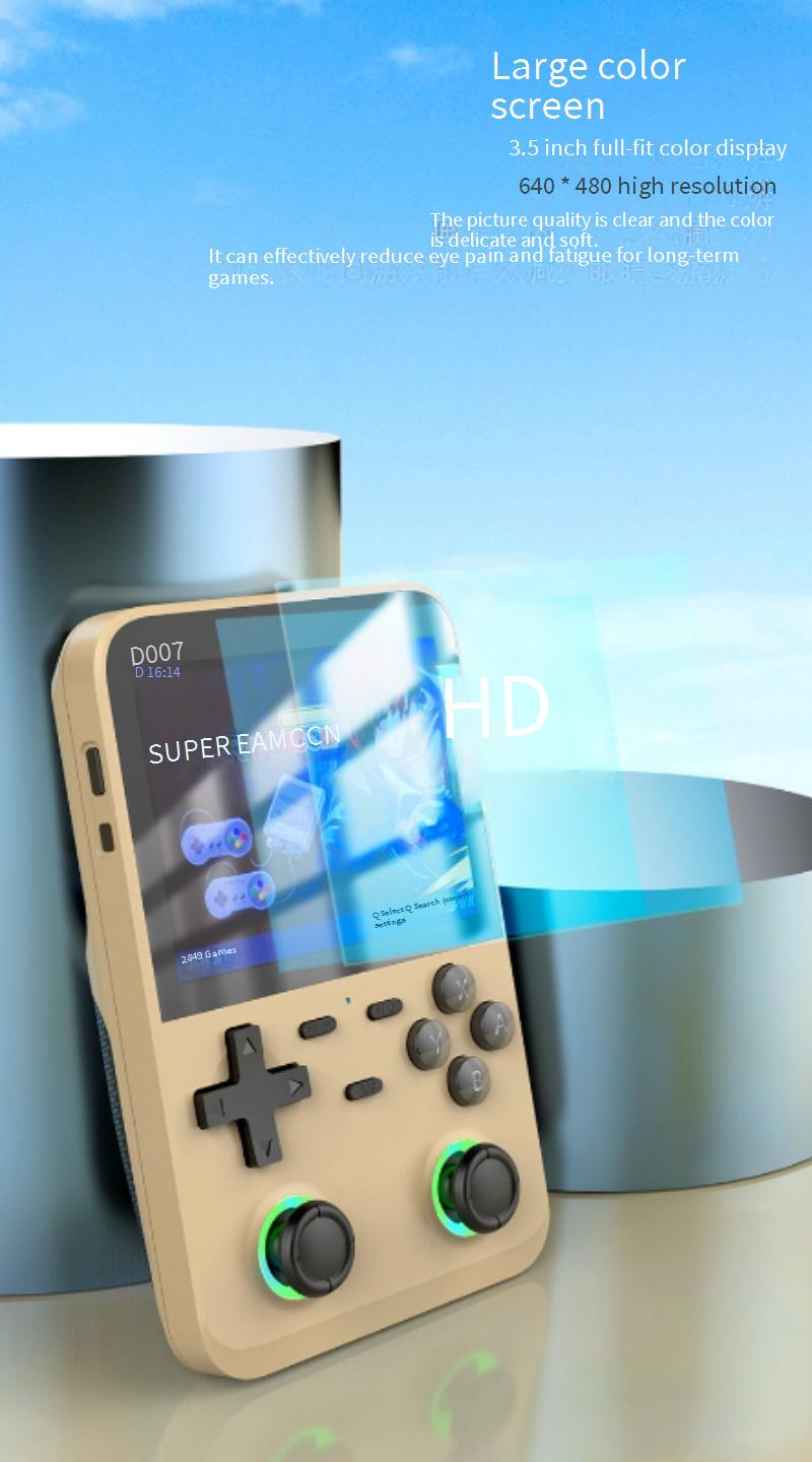 Video Game Consoles D007PLUS Nostalgic Retro Handheld Game Console Android System 3.5 Inch HD Large Screen_voghion.com