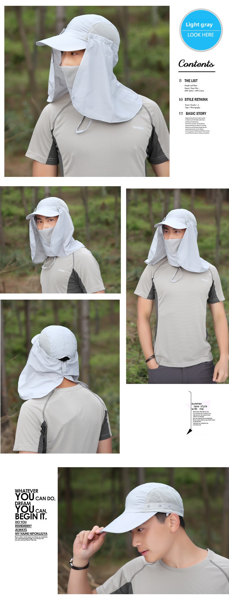 Unisex-Sonnenschutz-Baseballkappe mit Gesichts- und Nackenschutz – Atmungsaktives Mesh für Angeln und Outdoor-Aktivitäten_voghion.com