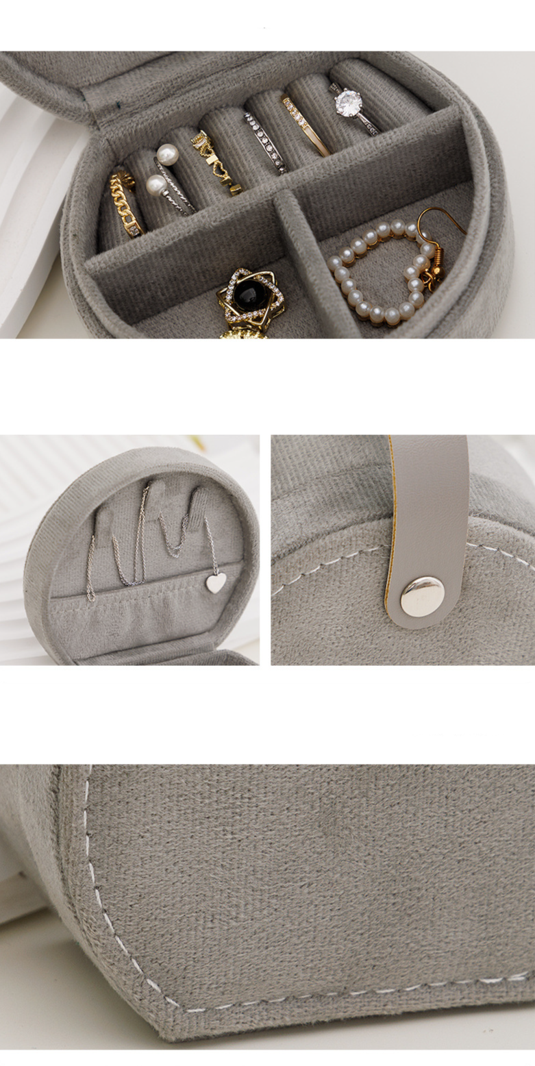Elegant Velvet Jewelry Box - Portable Mini Storage For Necklaces, Rings, Earrings & Accessories, Soft Lining, Compact & Stylish (10x9x5cm)_voghion.com