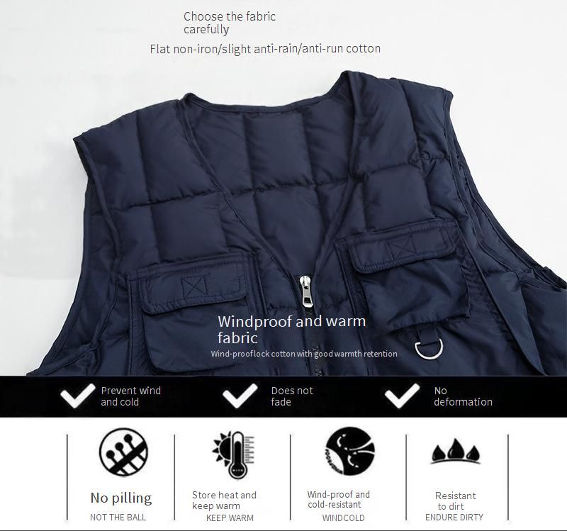 Men's Winter Padded Vest With 10 Pockets - Lightweight Warm Fleece Lined Sleeveless Jacket For Casual & Outdoor Wear (Multiple Colors & Sizes)_voghion.com
