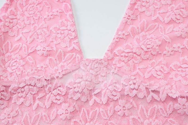 Damenbekleidung Winter Neue Heiße Mädchen Hohle Spitze Schlanke Sexy Kleine Weste Vielseitiges Neckholder-Top_voghion.com