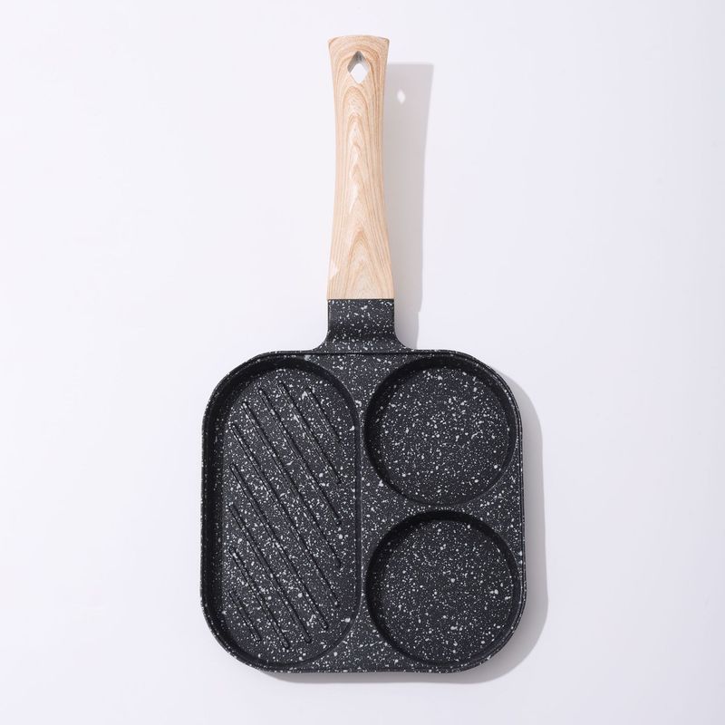 Maifan Stone Covered Multi-Hole Household Non-Stick Breakfast Frying Burger Mini Pan_voghion.com
