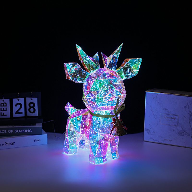 Iridescent LED Deer Atmosphere Valentine's Day Creative Glowing Qixi Festival Birthday Gift Light And Shadow_voghion.com