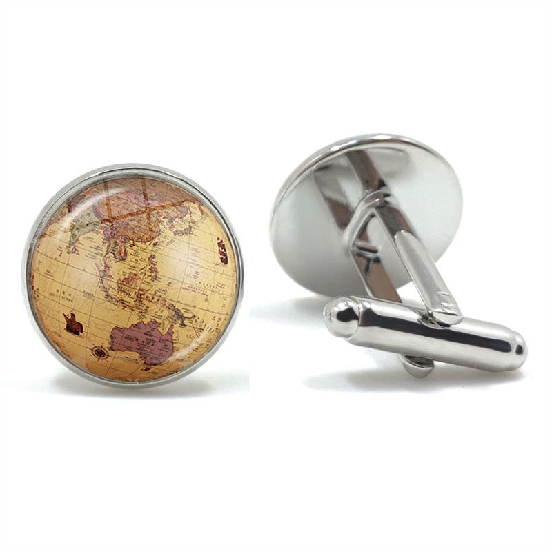 Accesorios Mapa Gemelos de tiempo Ropa francesa para hombre y mujer Camisa Pinza de corbata Botón de clavo de manga_voghion.com