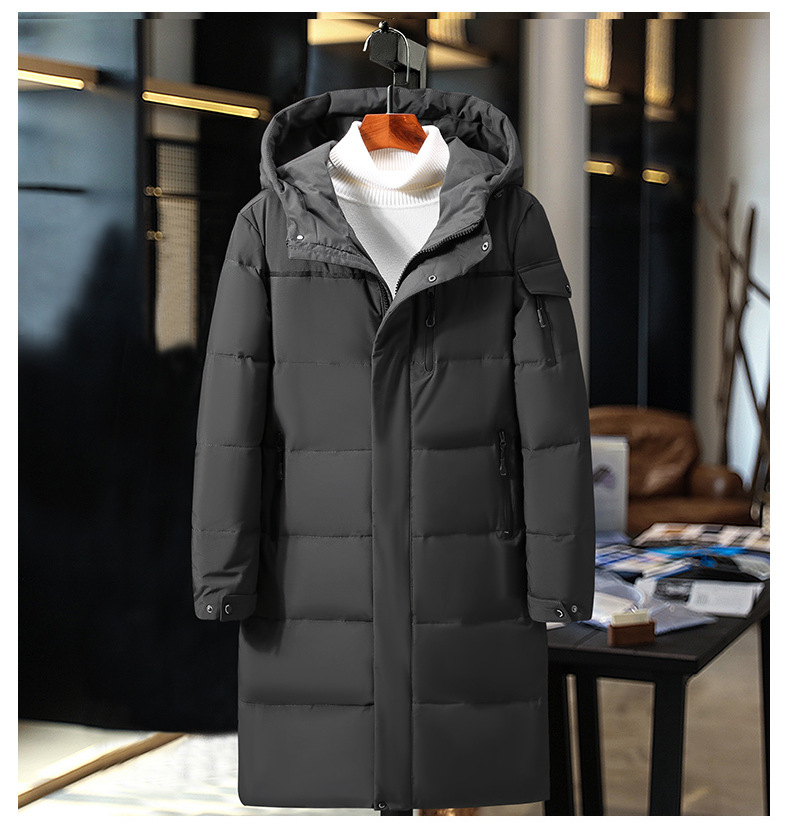 "Herren Premium Winter Daunenjacke – Mittellanger Kapuzenmantel für extreme Kälte (Schwarz/Grau/Kaffee, M-5XL)"_voghion.com