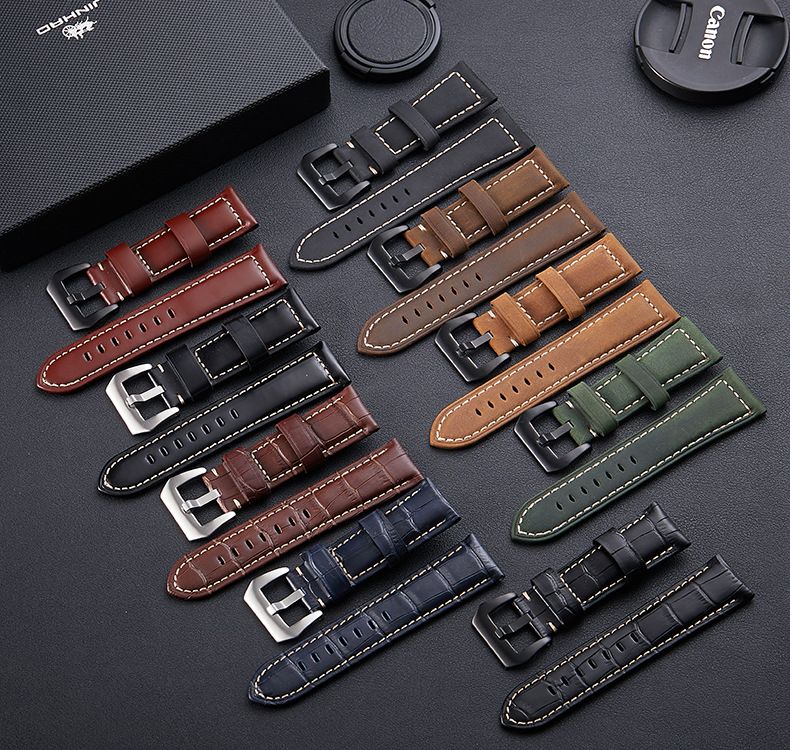 Premium Genuine Leather Watch Band For Men - Distressed Full Grain Cowhide, Rugged & Stylish, Fits 20mm To 26mm Watches_voghion.com