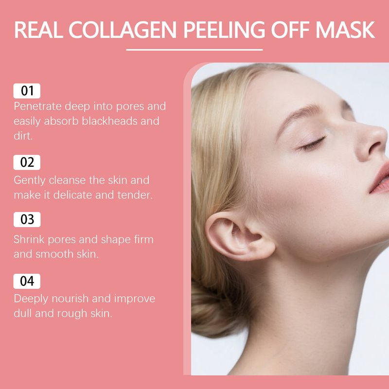 Maschera peel-off al collagene HOYGI, detergente delicata, esfoliante per il viso, idratante, delicata e nutriente per la pelle._voghion.com
