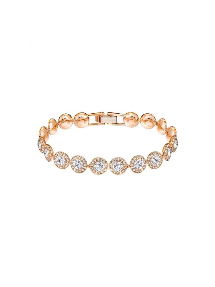 Affascinante e abbagliante bracciale con bracciale con diamanti e bottoni tondi romani_voghion.com