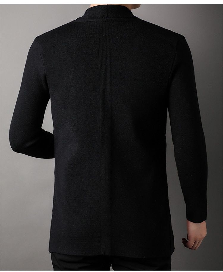 Cardigan tinta unita con colletto rovesciato, manica lunga, casual, versatile, lavorato a maglia, stile coreano alla moda, per primavera e autunno_voghion.com