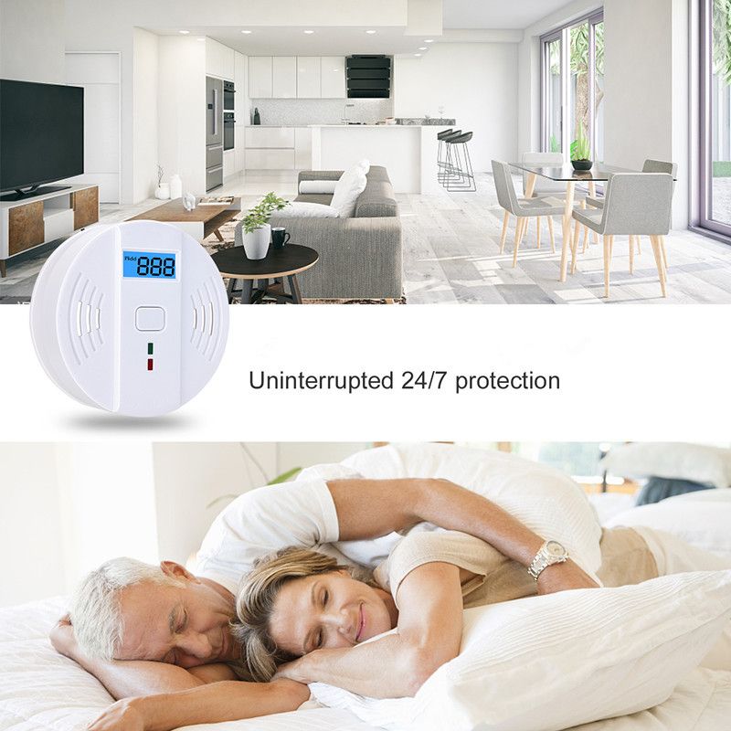 Digital CO Detector Alarm With LCD Display, 0-999ppm Range, Battery-Powered, Wall-Mounted Carbon Monoxide Monitor For Home & Office Safety_voghion.com