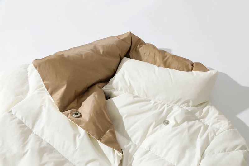 Fitaylor 2024 Zimní Dámský Rolák Bílá Kachna Prsa Teplá parka Oboustranná dlouhá bunda_voghion.com