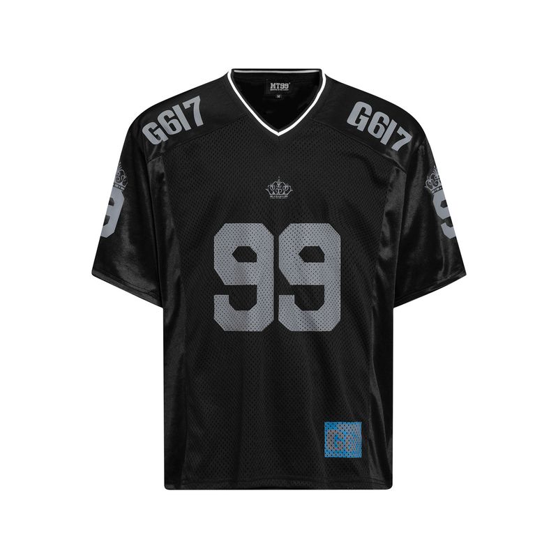 T-shirt décontracté et ample pour homme, style streetwear, imprimé chiffres et lettres, tendance, 2025_voghion.com