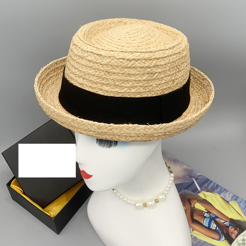 Handmade Raffia braid sunshade small straw hat for both men and women with warped edge round top ball hat_voghion.com
