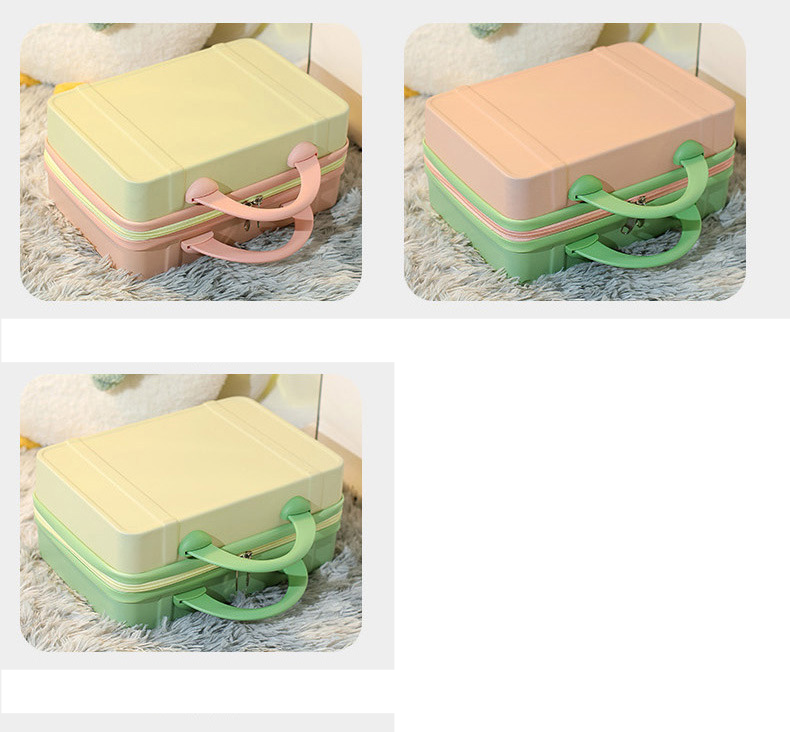 Gepäck 14 "Make-up-Koffer Hohes Erscheinungsbild Mit Geschenk-Hochzeitskoffer Bonbonfarbener Vintage-Koffer Mini-Koffer_voghion.com