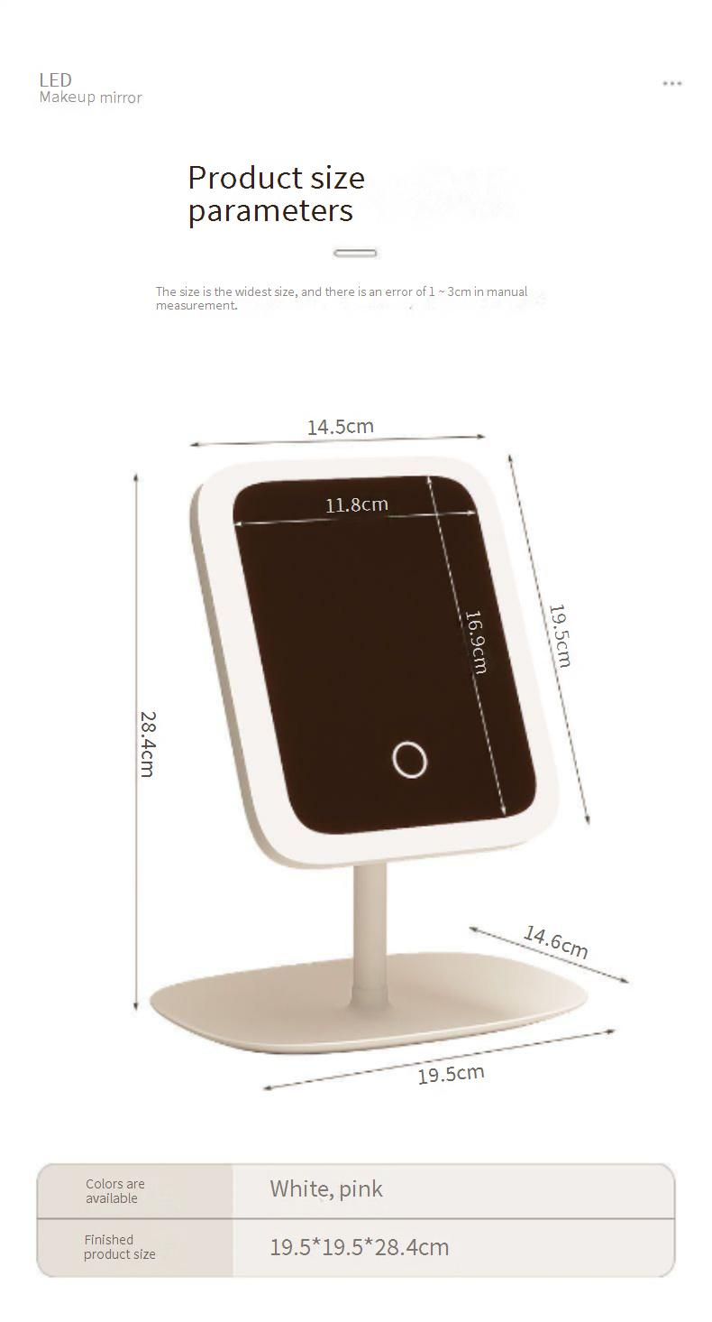 Bathroom Fixtures Makeup Mirror Led Light Table Female Fill Light Artifact Student Dormitory Desktop Portable Small Mirror High Definition Dressing_voghion.com