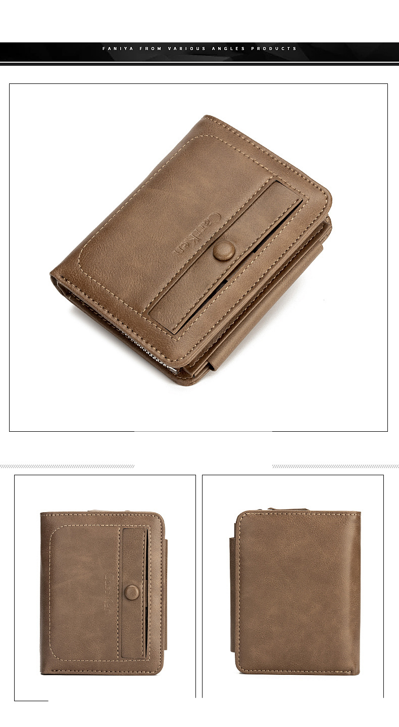 Wallet Card Cases New Retro Men's Short Wallet Card Holder With Multiple Card Slots And Coin Purse In Stock_voghion.com