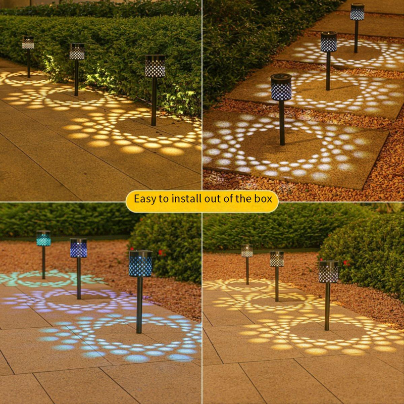 Solarbetriebene Rasenleuchten, wasserdichte Gartenleuchten für den Außenbereich für Wege, Höfe und Landschaftsdekoration mit LED-Beleuchtung (Weiß-/Warm-/Farboptionen)_voghion.com