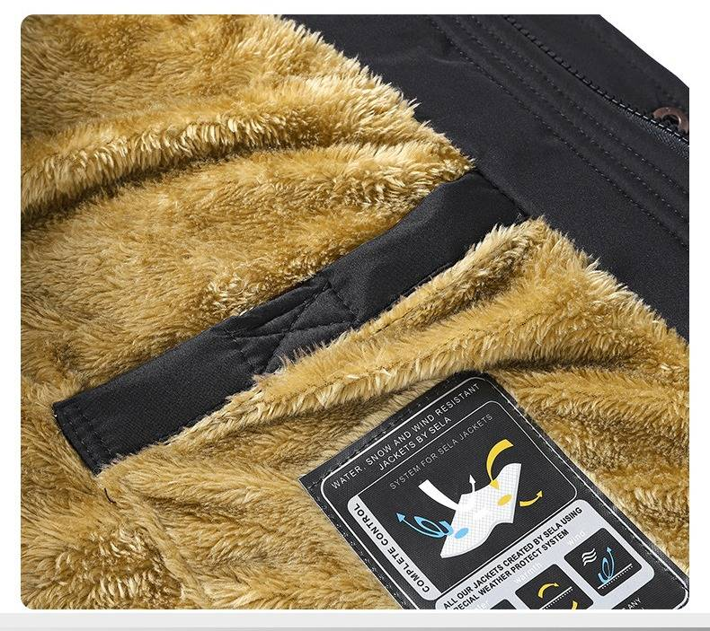 Men's Winter Fleece-Lined Hooded Jacket, Warm Cotton Padded Coat For Dad, Loose Fit Plus Size Outerwear For Elderly Gentlemen (Black/Blue/Army Green)_voghion.com