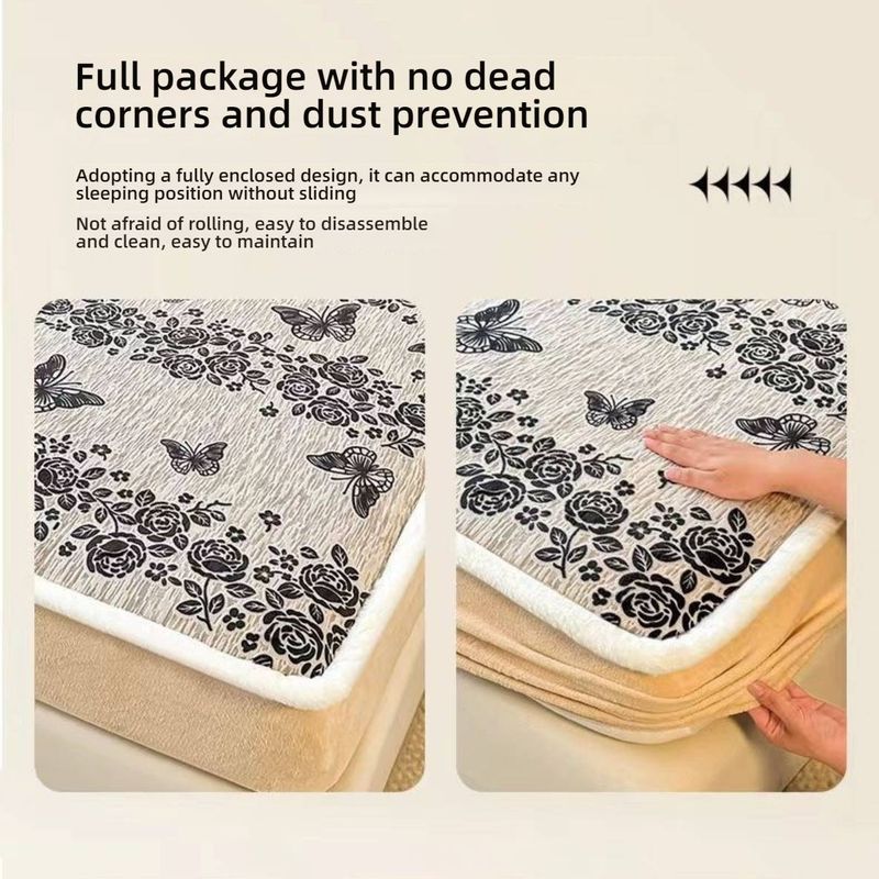 Premium Milk Fleece Fitted Sheet With 3D Carved Patterns – 360° Full Wrap, Anti-Static & Hypoallergenic For Ultimate Comfort_voghion.com