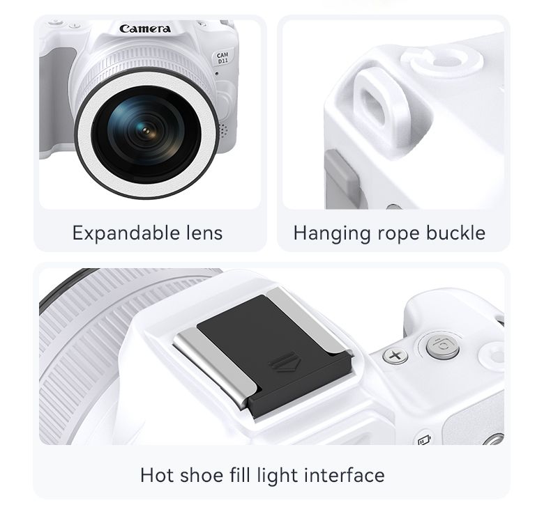D11 HD 48.0million Mini DSLR Digital Dual Beauty Light Selfie Recording CCD Camera_voghion.com