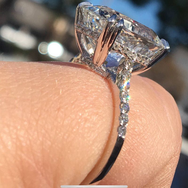Neu Schmuck Herzen Acht Pfeile Super Shiny Ei-Förmigen Zirkon Ring Für Frauen_voghion.com