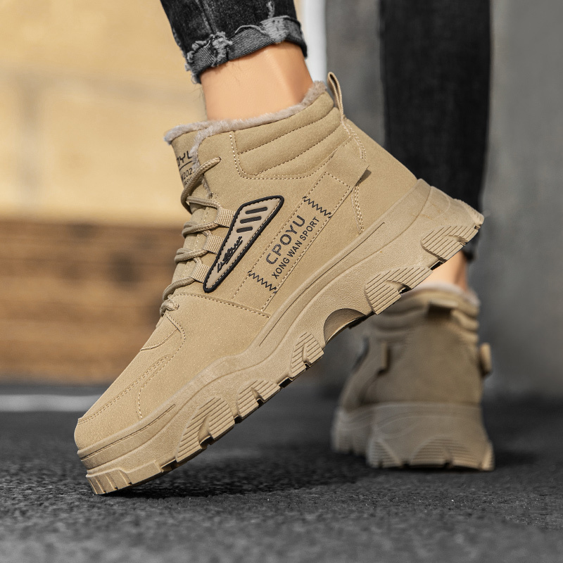 Stivaletti da uomo Caldi invernali Stivaletti casual Trekking Escursionismo Scarpe da jogging Stivali da neve termici con lacci antivento_voghion.com