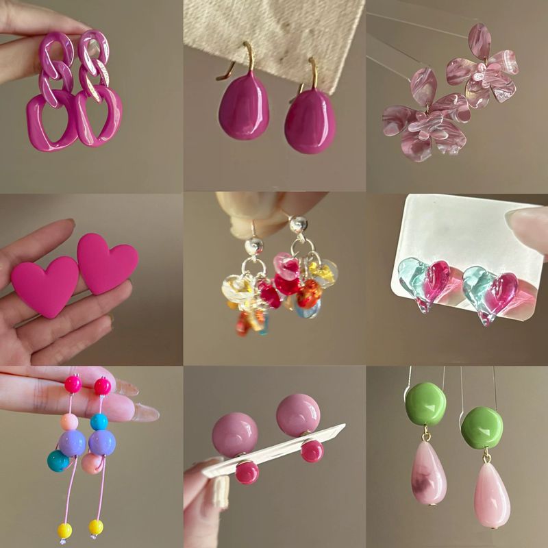 Orecchini a forma di cuore con perla d'amore, piccoli e unici, stile estivo rinfrescante, per ragazze, da donna_voghion.com