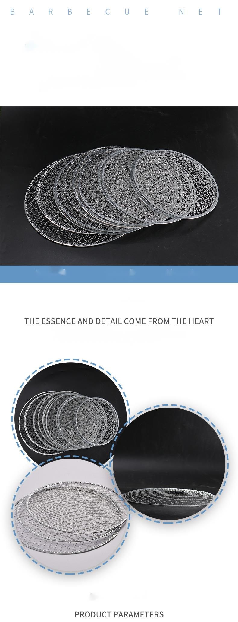 Disposable Outdoor Picnic Edged Grilling 295mm Japanese Style Round BBQ Galvanized Grill Net_voghion.com