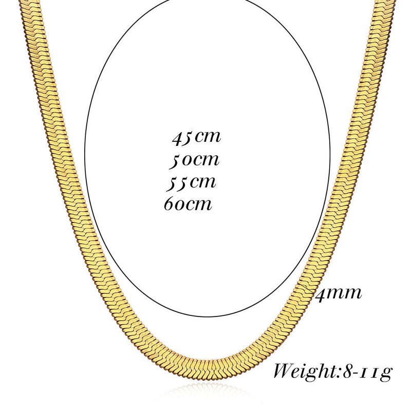 Exquisite gold-plated stainless titanium steel popular women's necklace, layered jewelry, snake bone chain necklace_voghion.com