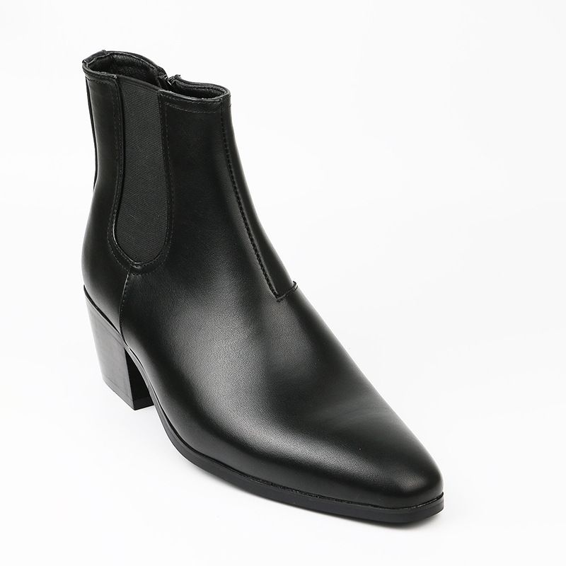 New Autumn And Winter Boots Men's Fashion High-heeled Ankle Boots Small Square Head High-heeled Boots Men's Boots Increase High-heeled Men_voghion.com