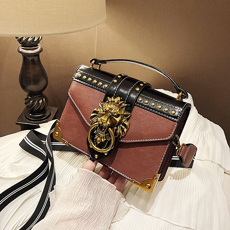 New European and American Retro Pu Handbag European and American Shoulder Crossbody Small Square Bag_voghion.com