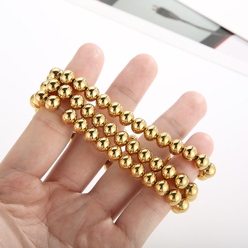 Gioielli da uomo e da donna, bellissimi braccialetti elastici con perline rotonde, bracciale fai da te alla moda e reattivo._voghion.com