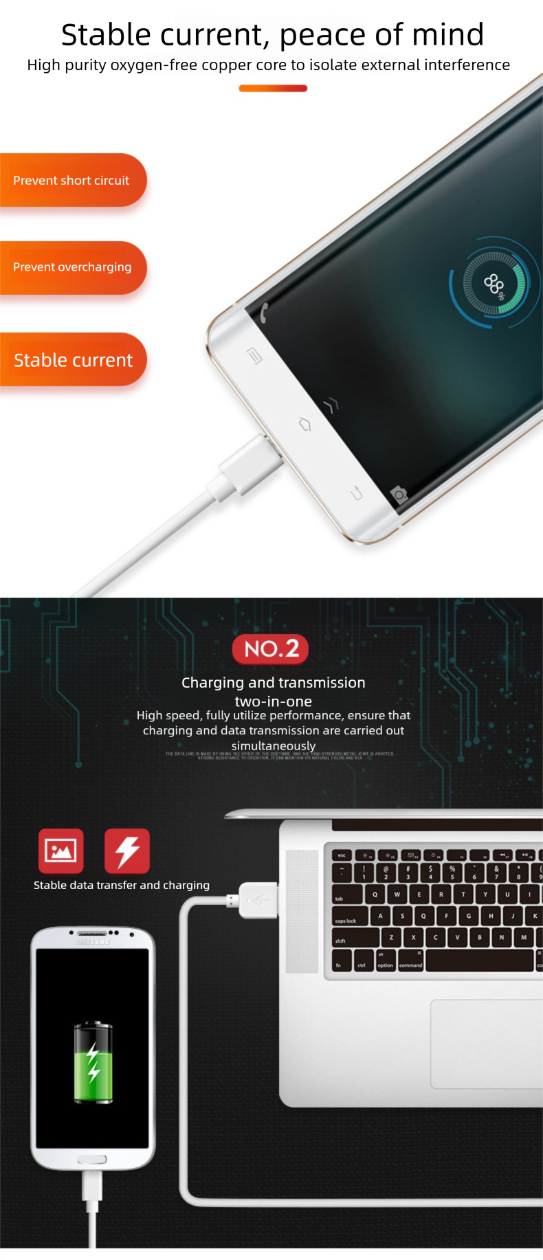 Suitable For Huawei 5a Phone Charger Type C Fast Charging Mate20 P30 Honor Data Cable_voghion.com