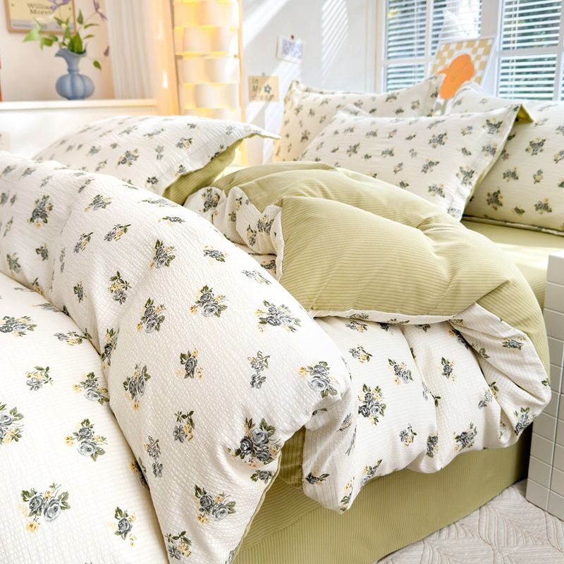 Set di quattro pezzi in cotone jacquard super morbido di classe A, adatto alla pelle di neonati e bambini, traspirante e assorbente._voghion.com