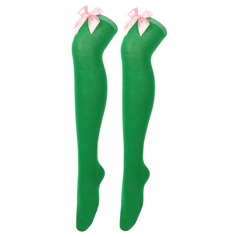 Calze sexy con fiocco per San Valentino sopra il ginocchio, calze alte, calze da donna, calze per feste di appuntamenti_voghion.com