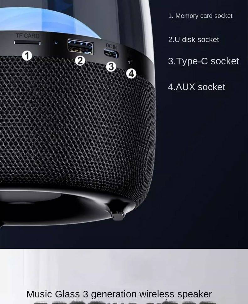 Alto-falante Bluetooth sem fio Harman Liuli de 3ª geração de última geração Subwoofer Crystal de 3ª geração Alto-falante de celebridade da Internet_voghion.com