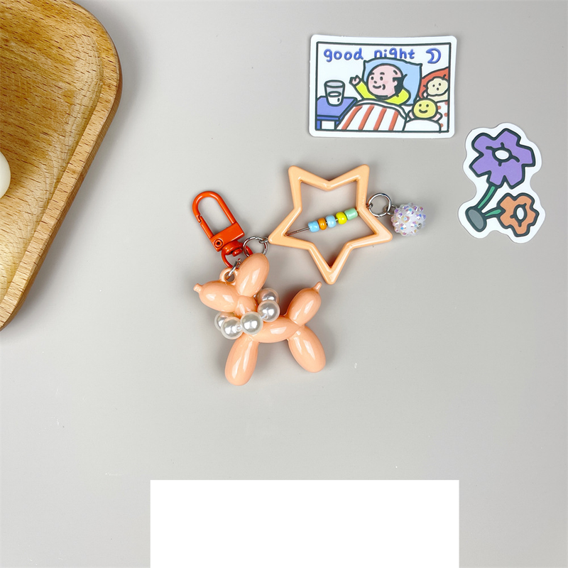 Ciondolo a forma di palloncino color caramella fai da te, ciondolo a forma di cane con bolla, portachiavi carino, regalo, stella a cinque punte, fatto a mano_voghion.com