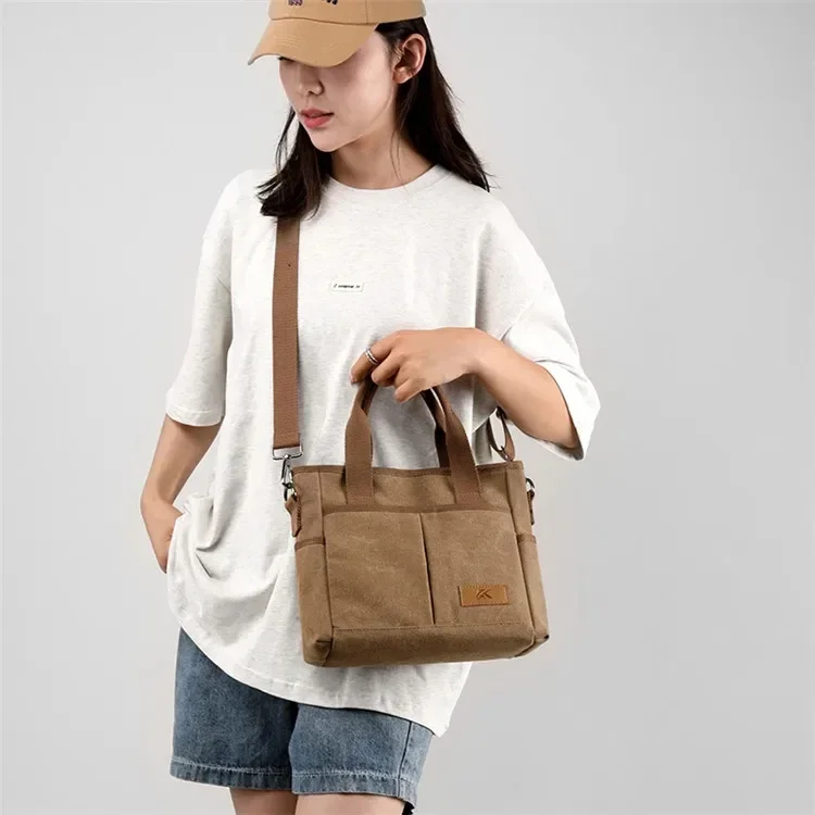 Women's Canvas Shoulder Bag Designer Handbags Casual Fashion Large Capacity Cross-body Bag Multifunctional Travel Bag For Women_voghion.com