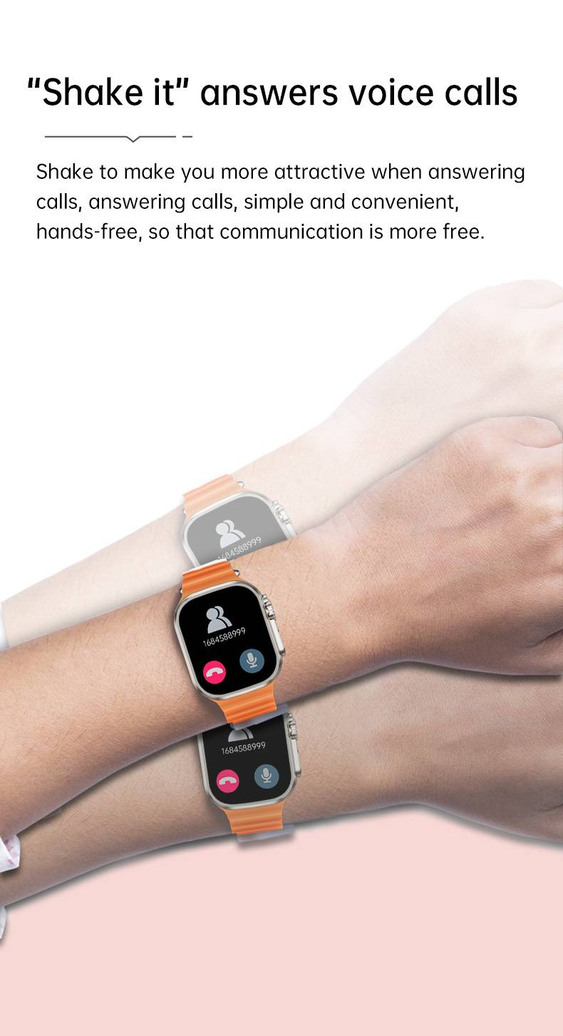 ULTRA2 smartwatch, capable of answering/making phone calls, comes with 2 watch straps included_voghion.com