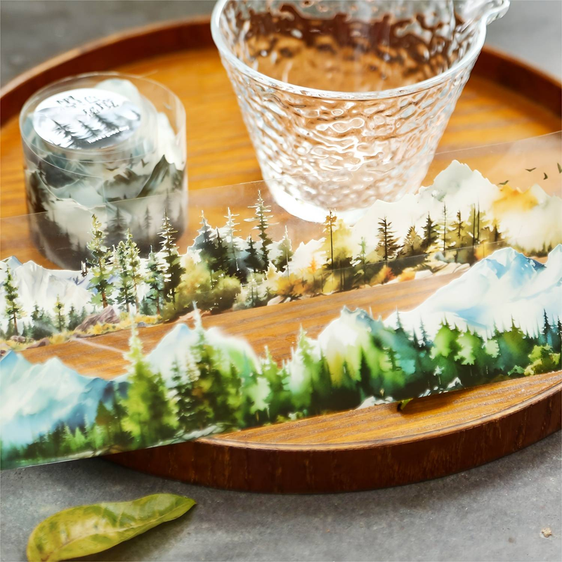 6 rouleaux de ruban adhésif en papier, motifs paysage et montagne, pour scrapbooking, autocollants imperméables en PET_voghion.com