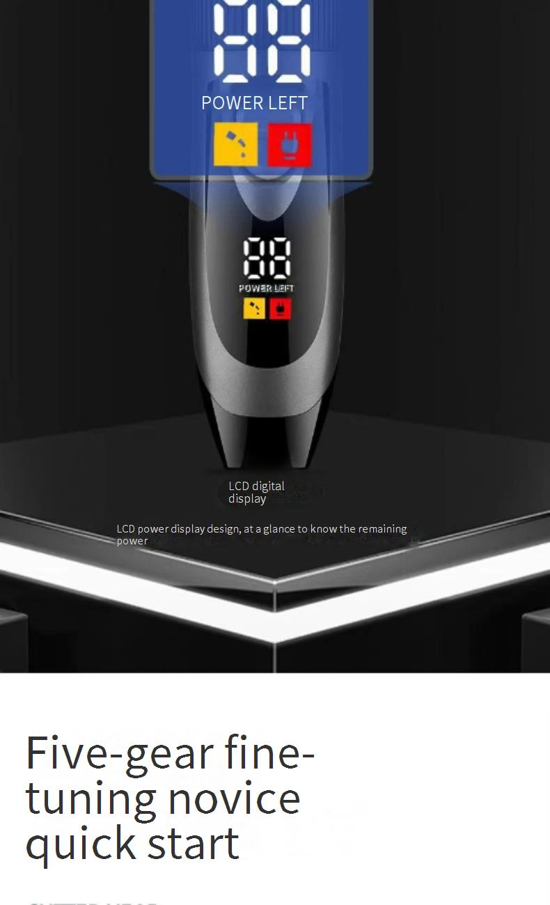 Cortapelos eléctrico, cortadora de pelo eléctrica, cortadora de pelo eléctrica recargable, afeitadora eléctrica autoafeitadora, uso doméstico_voghion.com