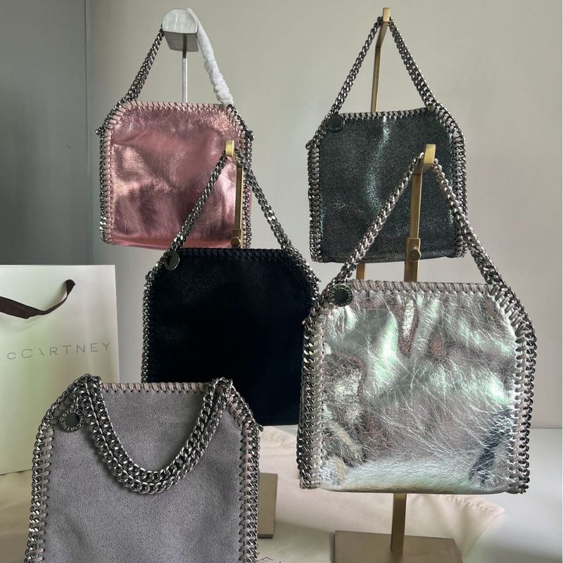 Stella Mccarey Falabella Große Einkaufstasche Designertasche Damen Schwarz Einkaufskette Taschen Geldbörse Messenger Leder Handtaschen_voghion.com