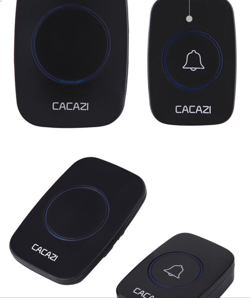 Wireless Doorbell With 38 Melodies, 110-220V Voltage, 10-50M Range - Black/White (1 Receiver + 1 Transmitter)_voghion.com