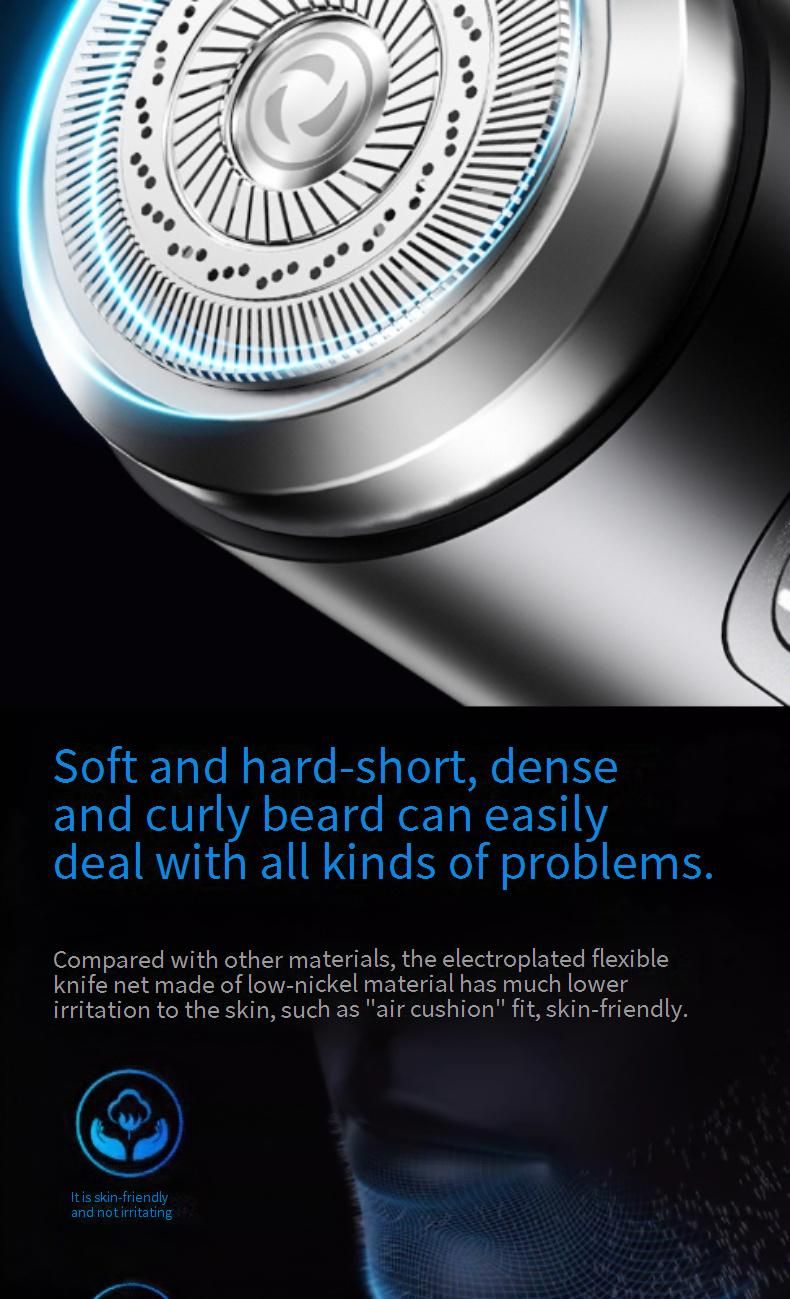 Compact & Powerful Electric Shaver For Men - Mini Travel-Friendly Design, 6-Blade & Floating Head Options, Waterproof & Rechargeable_voghion.com