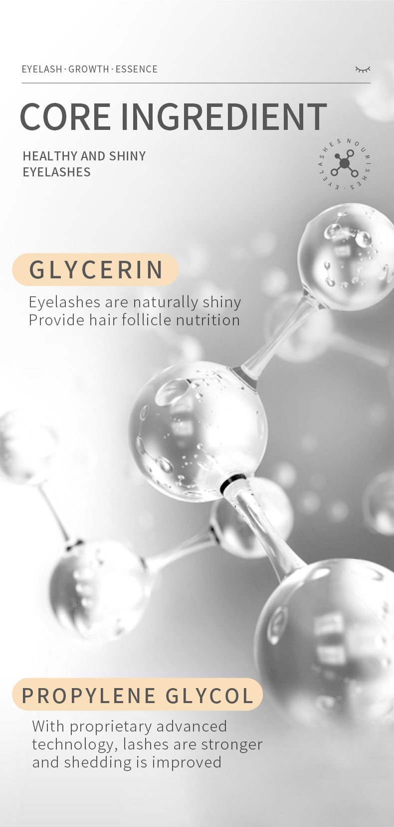 Essence de croissance des cils SADOER 7 ml, naturelle et souple, pour un regard magnifique et un effet maquillage tout-en-un._voghion.com