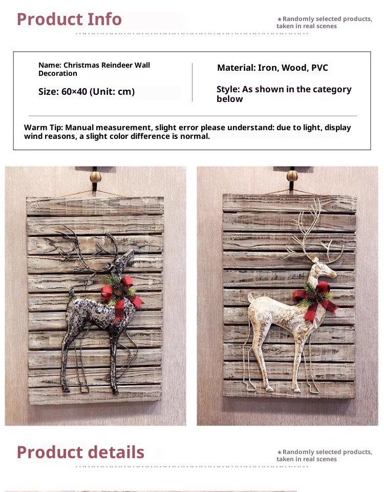 Modern Metal Christmas Decor Set – Geometric Reindeer Wall Art & Star Candle Holders (Black/Gold Frosted Finish, Multi-Size)_voghion.com