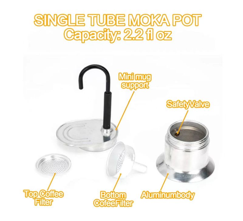 Aluminum Alloy Single Tube 50ml MINI Mocha Pot Camouflage Mini Single Cup Coffee Pot Italian Outdoor Coffee Machine_voghion.com