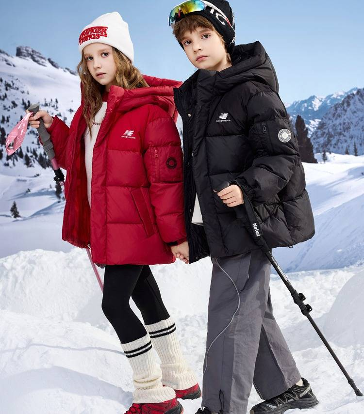 Kids' Thick Puffer Jacket With Hood – Stylish Color-Block Winter Coat For Boys & Girls (Gray/Black/Lavender/Red)_voghion.com